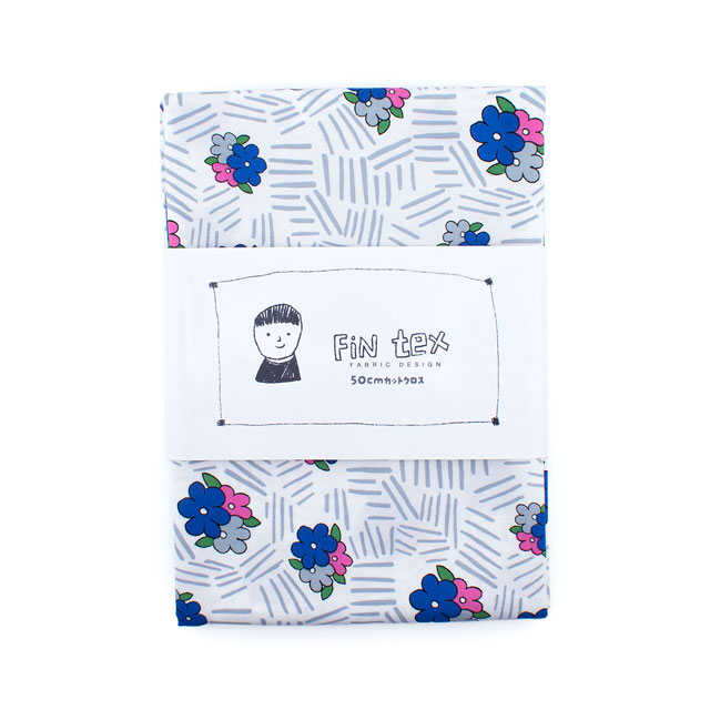 生地 FiN tex-フィンテックス- レトロフラワー 約140cm幅×50cmカット（OKF-030） 3GY.グレー 09Ae06_